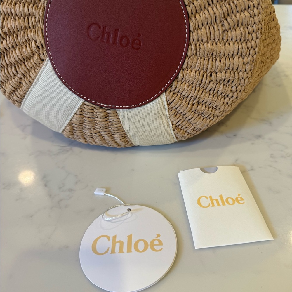 Chloe Woody White Large Basket Bag - Picture 6 of 7